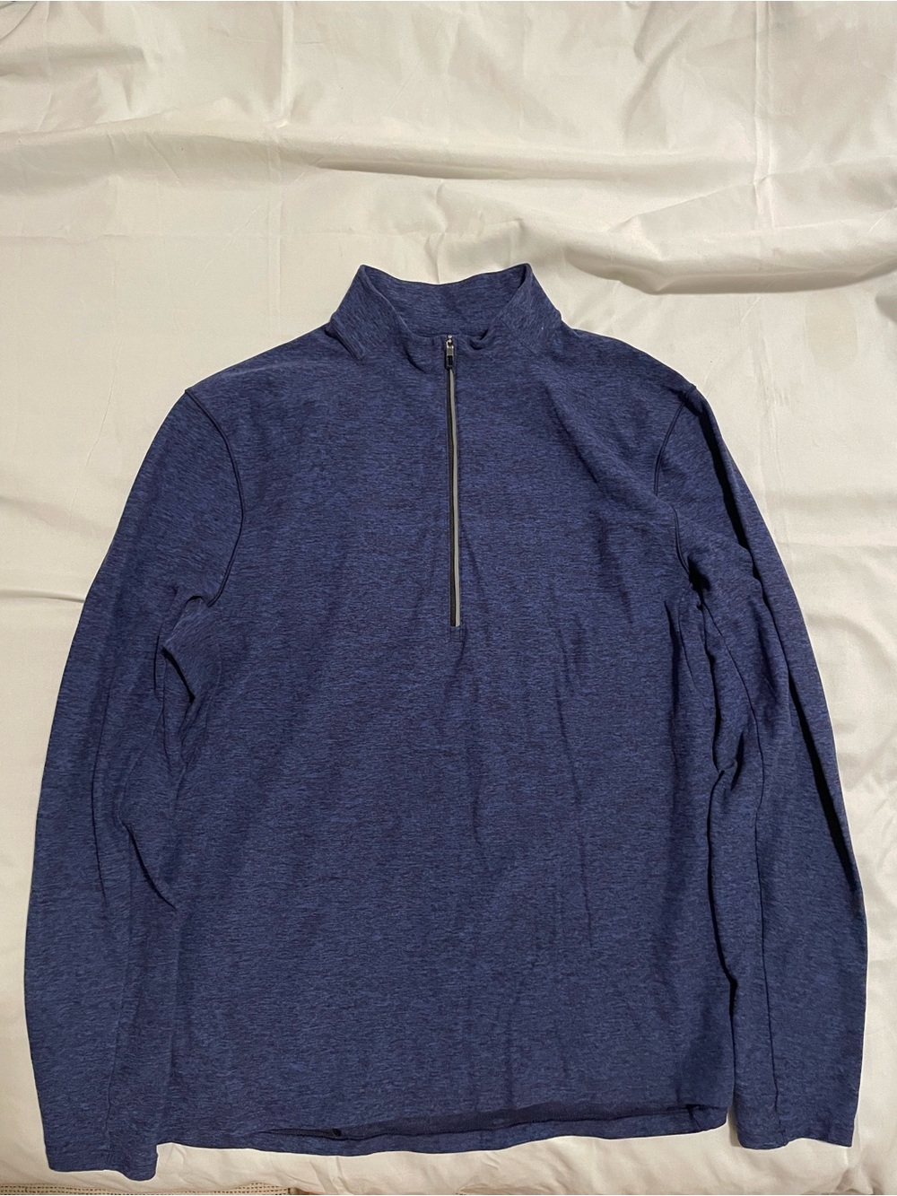 lululemon athletica Men's Lightweight Quarter-Zip Shirt Jacket heathered blue
